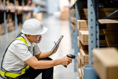 Warehouse Employee Scaning Barcode